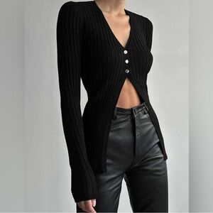 Commense Black V-Neck Sweater